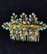 Green crystal hair accessories