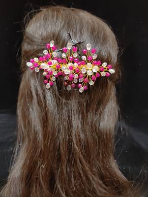 Pink crystal hair accessories 2