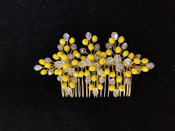 Yellow crystal hair accessories 1