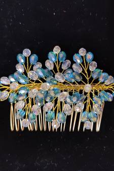 Blue crystal hair accessories