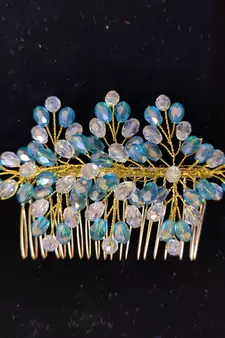 Blue crystal hair accessories