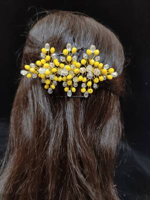 Yellow crystal hair accessories 2