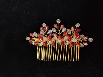 Red crystal hair accessories 1