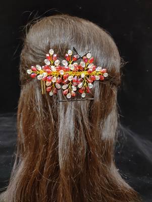 Red crystal hair accessories 2