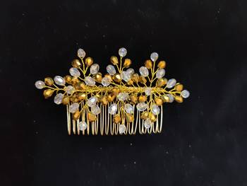 Gold crystal hair accessories 1