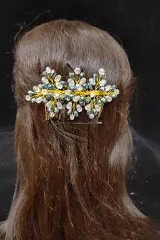 Blue crystal hair accessories