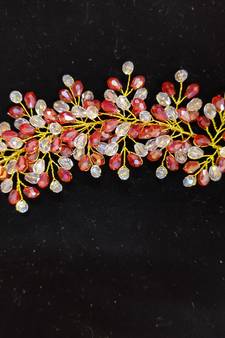 Red crystal hair accessories