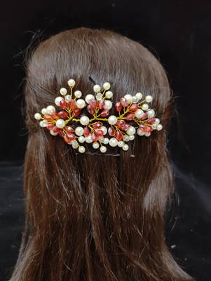 Red crystal hair accessories 2