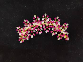 Pink crystal hair accessories 1