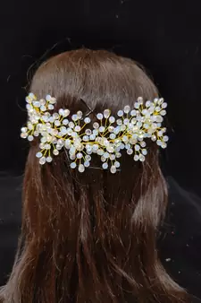 White crystal hair accessories