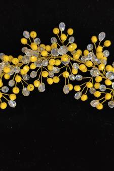 Yellow crystal hair accessories