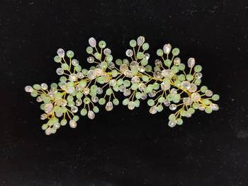 Green crystal hair accessories 1