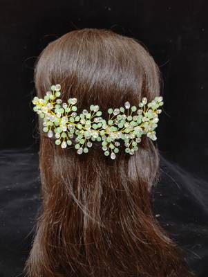 Green crystal hair accessories 2