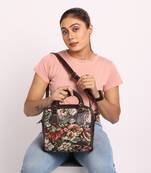 Rudhira World Floral Print Satchel bag