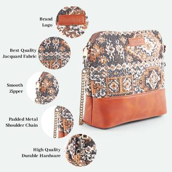 Rudhira World Damask Print Cross body/sling bag 3
