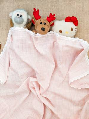 100% Organic Peach Cotton Wrap Newborn Baby Blanket 3