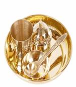 BulkySanta Pure Brass Pooja Bhog Thali Size-4 inches(WITHOUT BOX)