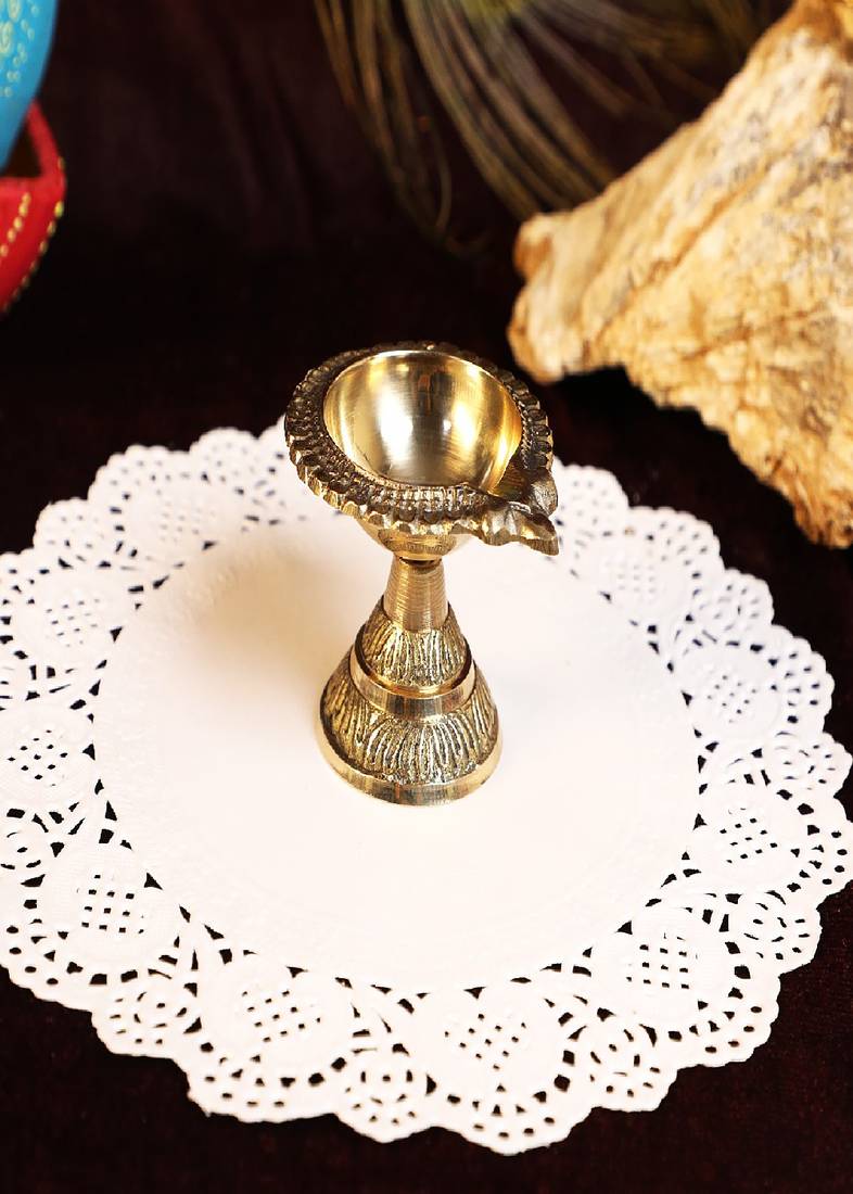 BulkySanta Pure Brass Mandir Diya (Laxmi Kuber Diya Stand) Heavy quality (2)