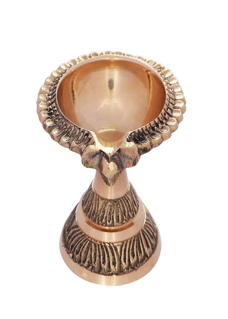 BulkySanta Pure Brass Mandir Diya (Laxmi Kuber Diya Stand) Heavy quality (5)