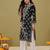 Hand Embroidered Black Cotton Lucknow Chikankari Women Kurta