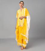 Ivory Bead Embellished High Low Set