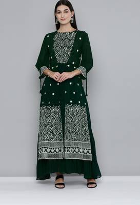 Green embroidered georgette ethnic-kurtis 4