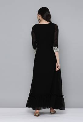 Black embroidered georgette ethnic-kurtis 2