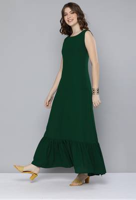 Green plain georgette ethnic-kurtis 3