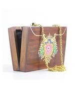 Multicolor Wooden Royal Jewellery Clutch