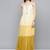 Yellow embroidered georgette ethnic-kurtis