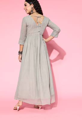 Grey embroidered georgette ethnic-kurtis 2