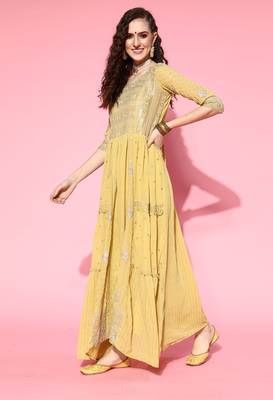 Green embroidered georgette ethnic-kurtis 3