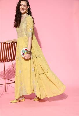 Green embroidered georgette ethnic-kurtis 4