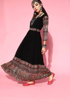 Black embroidered georgette ethnic-kurtis 3