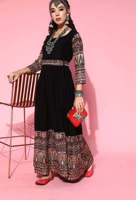 Black embroidered georgette ethnic-kurtis 4