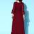 Maroon embroidered georgette ethnic-kurtis