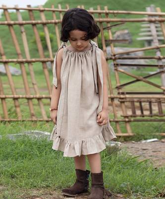Abalone Linen Knee-Length Dress 2