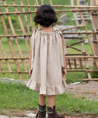 Abalone Linen Knee-Length Dress 3
