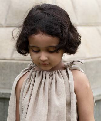 Abalone Linen Knee-Length Dress 4