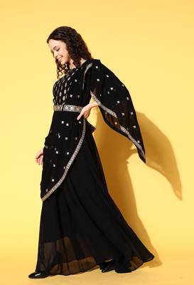 Black embroidered georgette ethnic-kurtis 3