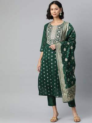 Yellow embroidered art silk kurtas-and-kurtis 1