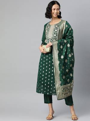 Yellow embroidered art silk kurtas-and-kurtis 2