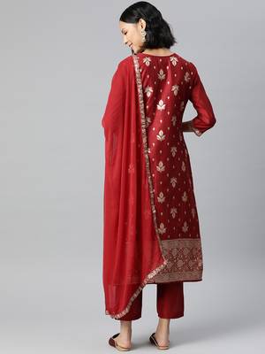Yellow embroidered art silk kurtas-and-kurtis 4