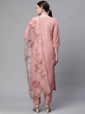Yellow embroidered art silk kurtas-and-kurtis 4