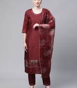 Yellow embroidered art silk kurtas-and-kurtis