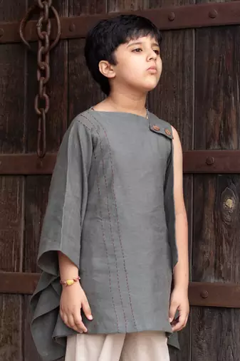 Basil Green Kantha Embroidered Top