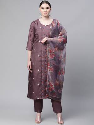 Yellow embroidered art silk kurtas-and-kurtis 1
