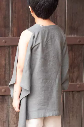Basil Green Kantha Embroidered Top