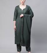 Yellow embroidered art silk kurtas-and-kurtis