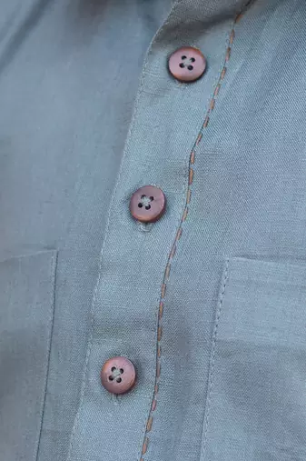 Viridian-Green Linen Pathani Suit